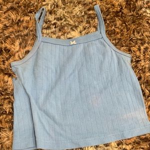 blue brandy melville bella tank top, slight discoloration, 🤍